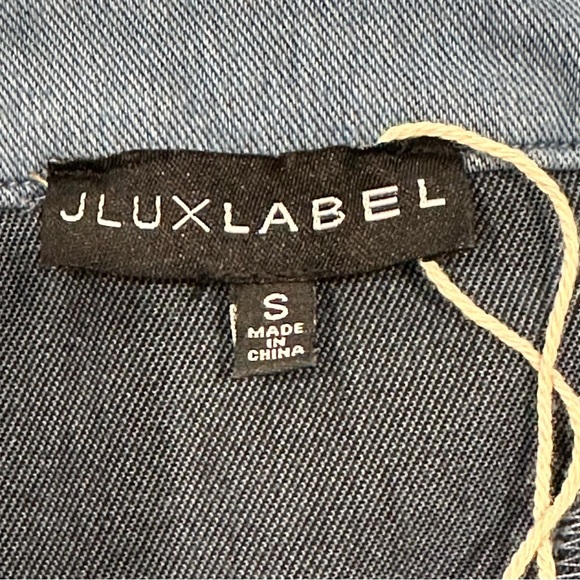 Jluxlabel x Nat And Liv Crop Top Denim Corset Strapless Blue Size Small New - Picture 10 of 12